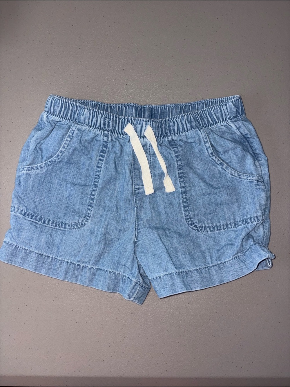 wonder nation Light Blue Chambray Drawstring Waist Shorts